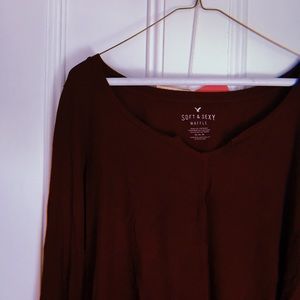 🍓Burgundy, long sleeve top